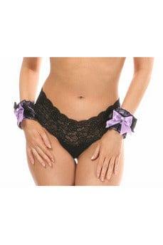 Daisy Corsets Kitten Collection Lavender/Black Lace Wrist Cuffs (set of 2) - Daisy Corsets