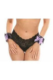 Daisy Corsets Kitten Collection Lavender/Black Lace Wrist Cuffs (set of 2) - Daisy Corsets
