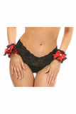 Daisy Corsets Kitten Collection Red/Black Lace Wrist Cuffs (set of 2) - Daisy Corsets
