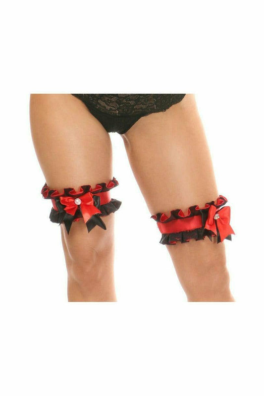 Daisy Corsets Kitten Collection Red/Black Lace Leg Garters (set of 2) - Daisy Corsets
