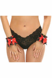 Daisy Corsets Kitten Collection Red Roses Satin Wristlets (Set of 2) - Daisy Corsets