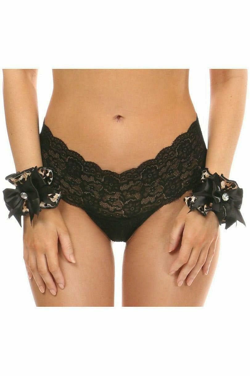 Daisy Corsets Kitten Collection Leopard Velvet Wristlets (Set of 2) - Daisy Corsets