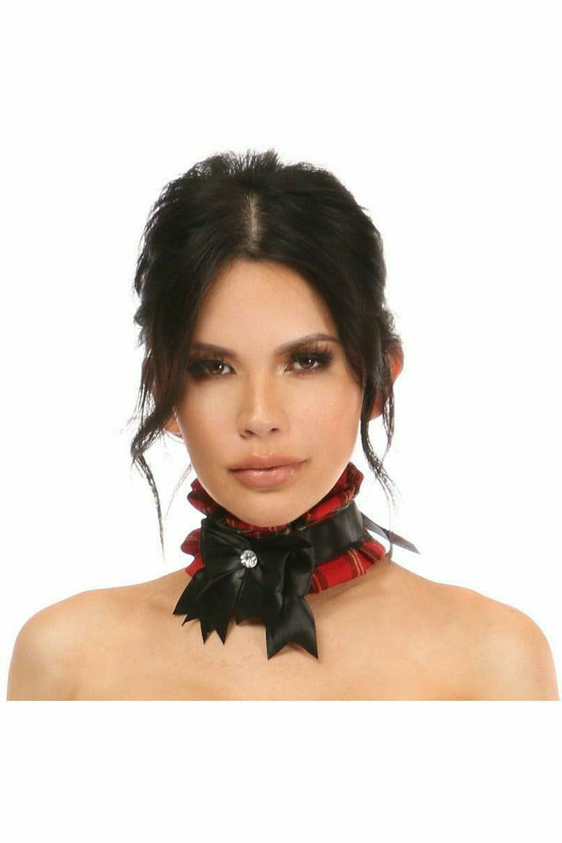 Daisy Corsets Kitten Collection Red Plaid Choker