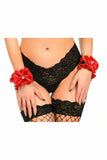 Daisy Corsets Kitten Collection Red Velvet & Faux Leather Wristlets (set of 2) - Daisy Corsets