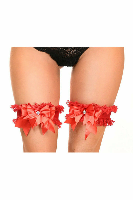 Daisy Corsets Kitten Collection Red/Red Lace Garters (set of 2)