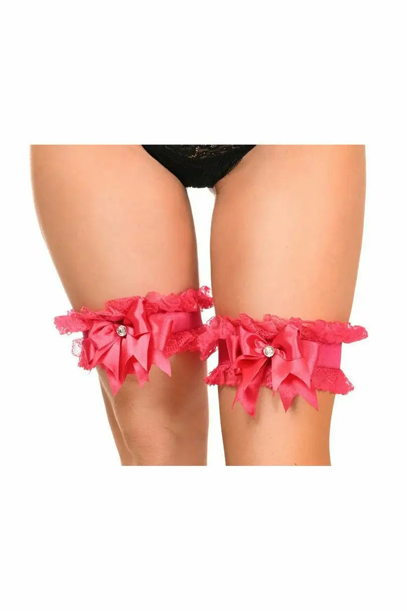 Daisy Corsets Kitten Collection Fuchsia/Fuchsia Lace Garters (set of 2) - Daisy Corsets - Flyclothing LLC