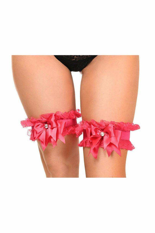 Kitten Collection Fuchsia/Fuchsia Lace Garters (set of 2) - Daisy Corsets - Flyclothing LLC