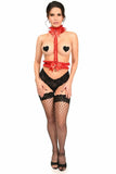 Kitten Collection Red/Red Lace Single Strap Body Harness - Daisy Corsets