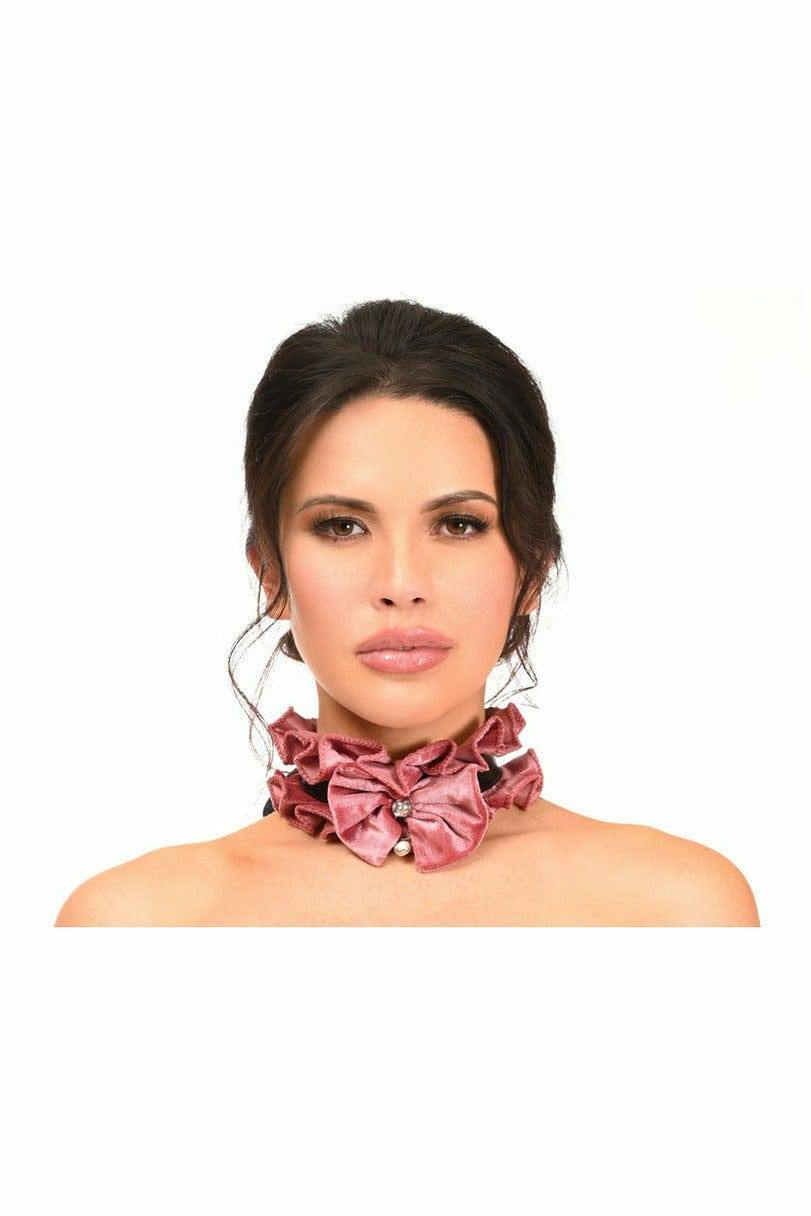 Daisy Corsets Kitten Collection Dusty Rose Velvet Choker - Daisy Corsets