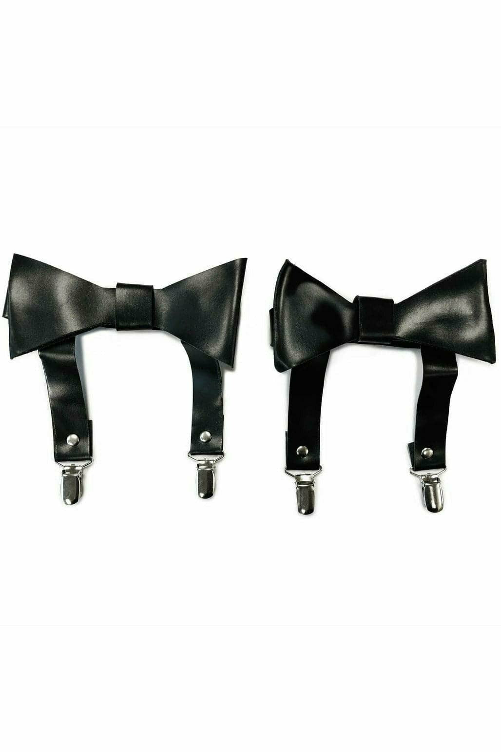 Daisy Corsets Black Faux Leather Garters (set of 2)