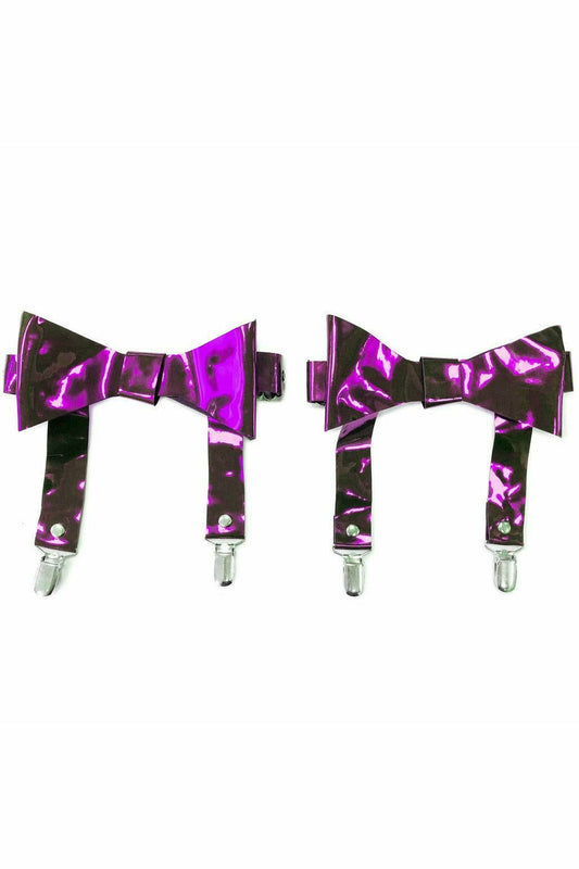 Daisy Corsets Purple Metallic Garters (set of 2)