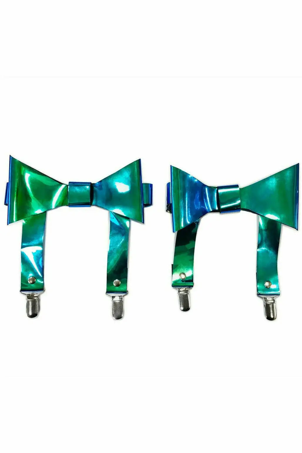 Daisy Corsets Teal/Blue Holo Garters (set of 2) - Daisy Corsets - Flyclothing LLC