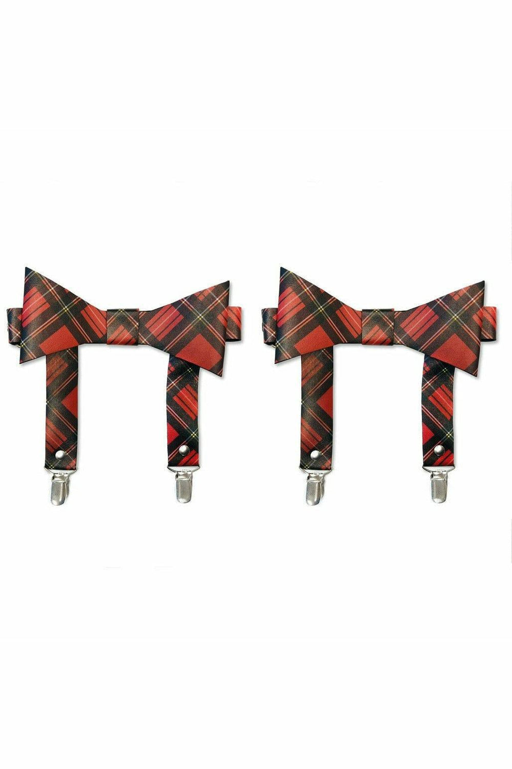 Daisy Corsets Red Plaid Faux Leather Garters (set of 2) - Daisy Corsets