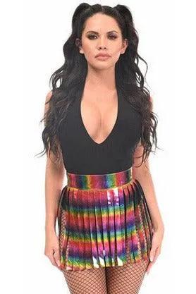 Daisy Corsets Rainbow Glitter PVC Fringe Skirt - Daisy Corsets