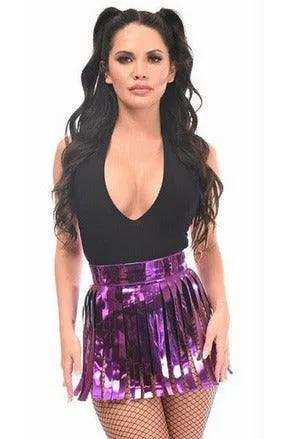 Daisy Corsets Purple Metallic Fringe Skirt - Daisy Corsets - Flyclothing LLC