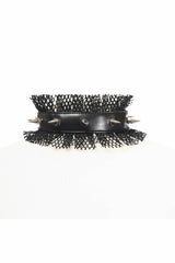 Kitten Collection Black Fishnet Spike Choker - Daisy Corsets