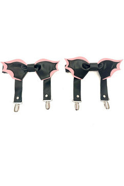 Daisy Corsets Black/Pink Bat Leg Garters