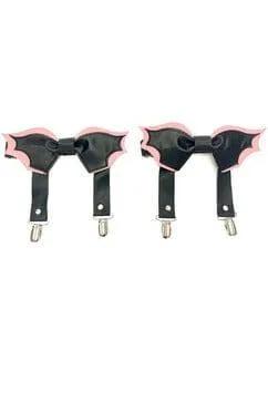 Daisy Corsets Black/Pink Bat Leg Garters - Daisy Corsets
