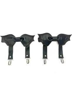 Daisy Corsets Black/Black Bat Leg Garters - Daisy Corsets