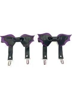 Daisy Corsets Black/Purple Bat Leg Garters - Daisy Corsets