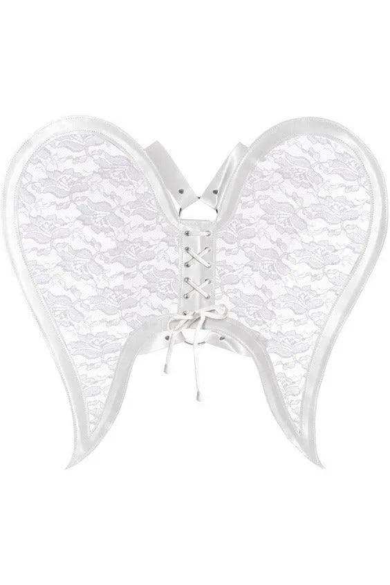 Daisy Corsets White/White Faux Leather & Lace Angel Wing Body Harness - Daisy Corsets - Flyclothing LLC