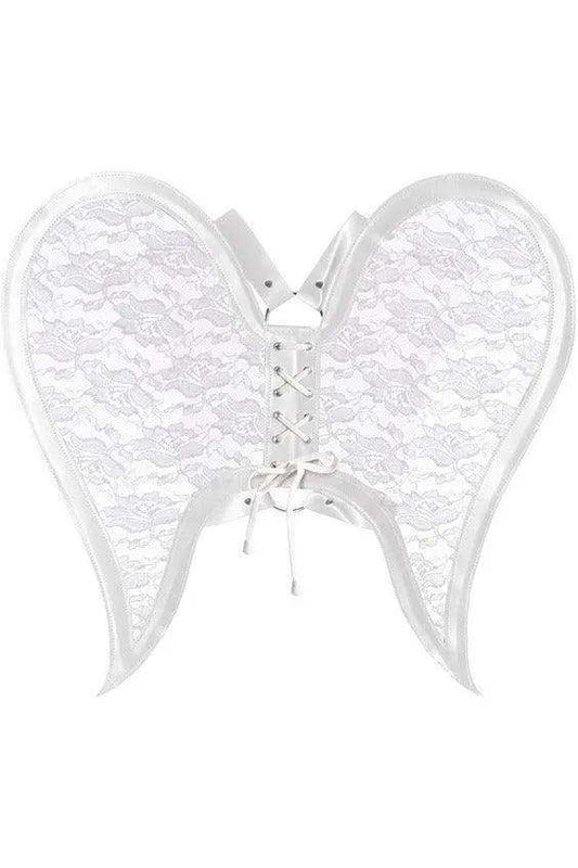 Daisy Corsets White/White Faux Leather & Lace Angel Wing Body Harness - Daisy Corsets - Flyclothing LLC