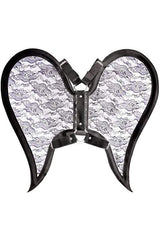 Daisy Corsets Black/Black Faux Leather & Lace Angel Wing Body Harness - Daisy Corsets - Flyclothing LLC