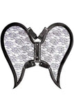 Daisy Corsets Black/Black Faux Leather & Lace Angel Wing Body Harness - Daisy Corsets