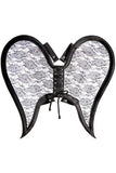 Daisy Corsets Black/Black Faux Leather & Lace Angel Wing Body Harness - Daisy Corsets