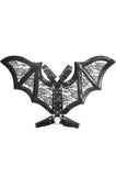 Daisy Corsets Black/Black Faux Leather & Lace Wing Harness - Daisy Corsets