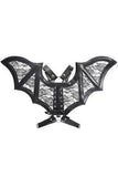 Daisy Corsets Black/Black Faux Leather & Lace Wing Harness - Daisy Corsets