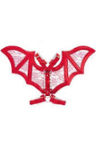 Daisy Corsets Red/Red Faux Leather & Lace Wing Harness - Daisy Corsets