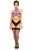 Dark Purple Stretchy Body Harness w/Gold Hardware - Daisy Corsets - Flyclothing LLC