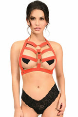 Red Stretchy Body Harness w/Gold Hardware - Daisy Corsets - Flyclothing LLC