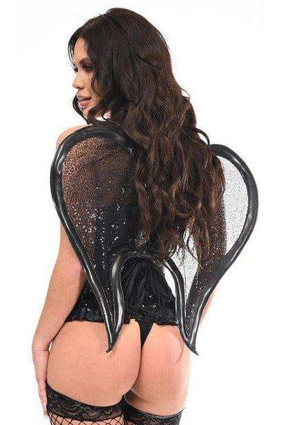 Daisy Corsets Black Sequin Angel Wings Body Harness - Daisy Corsets - Flyclothing LLC