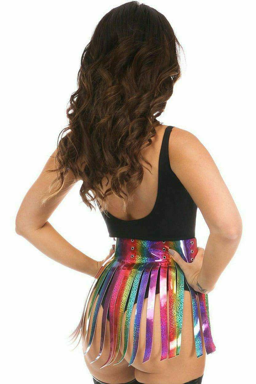 Daisy Corsets Rainbow Glitter Fringe Mini Skirt - Daisy Corsets - Flyclothing LLC