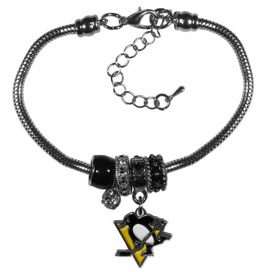 Pittsburgh Penguins® Euro Bead Bracelet - Siskiyou Buckle