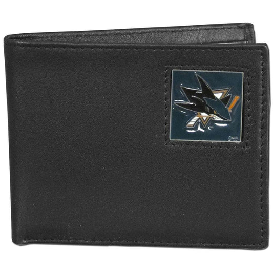 San Jose Sharks® Leather Bi-fold Wallet Packaged in Gift Box - Siskiyou Buckle