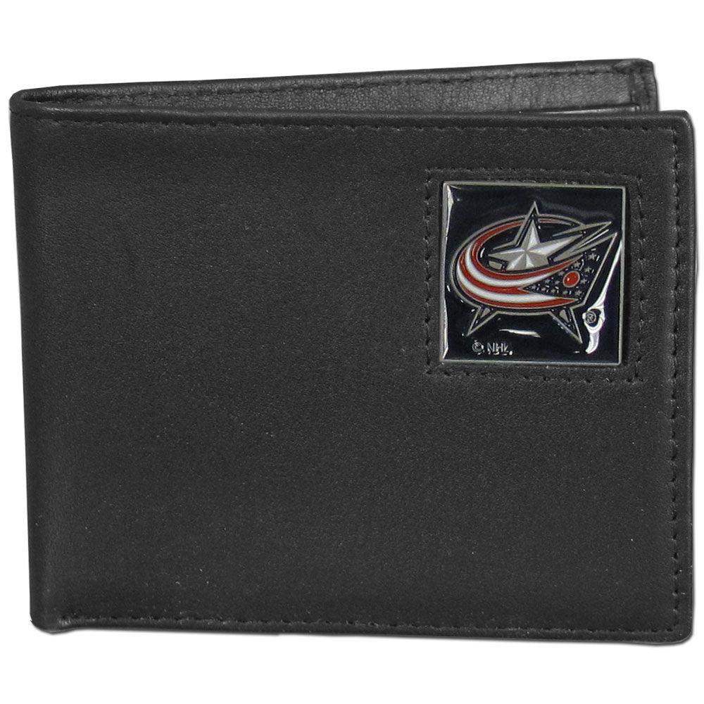 Columbus Blue Jackets® Leather Bi-fold Wallet - Siskiyou Buckle - Flyclothing LLC