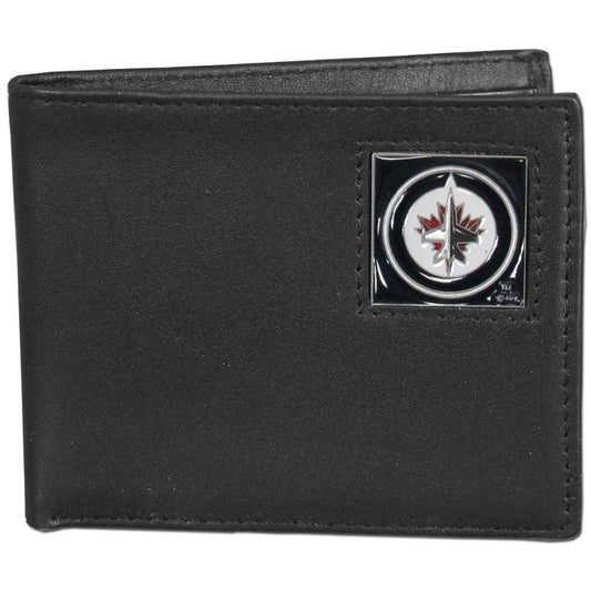 Winnipeg Jets™ Leather Bi-fold Wallet Packaged in Gift Box - Flyclothing LLC