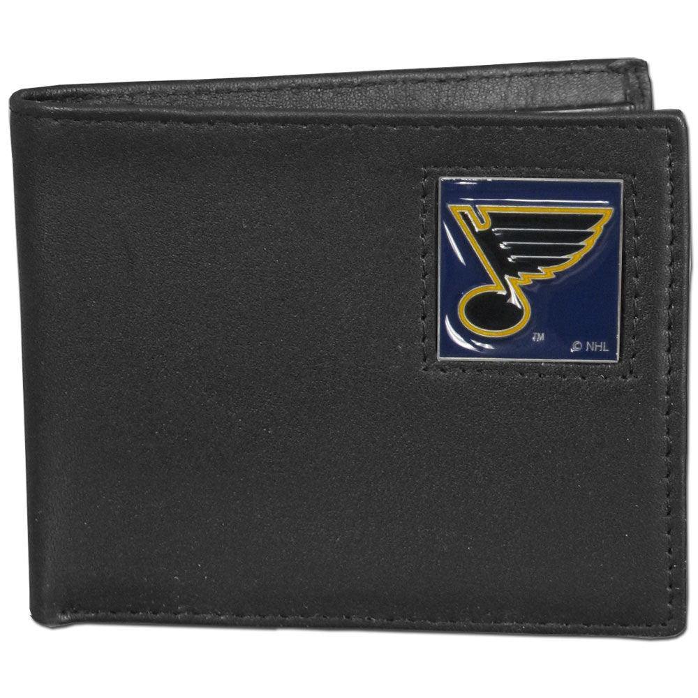 St. Louis Blues® Leather Bi-fold Wallet Packaged in Gift Box - Siskiyou Buckle