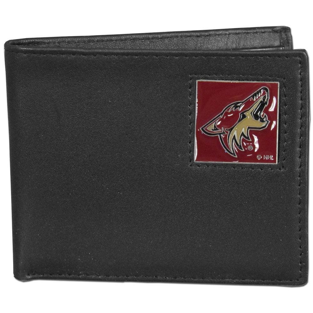 Arizona Coyotes® Leather Bi-fold Wallet Packaged in Gift Box - Flyclothing LLC