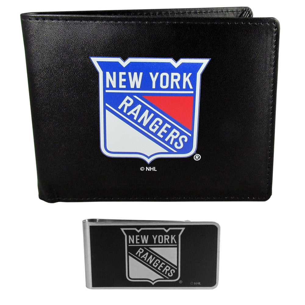 New York Rangers Bi-fold Wallet & Black Money Clip - Siskiyou Buckle