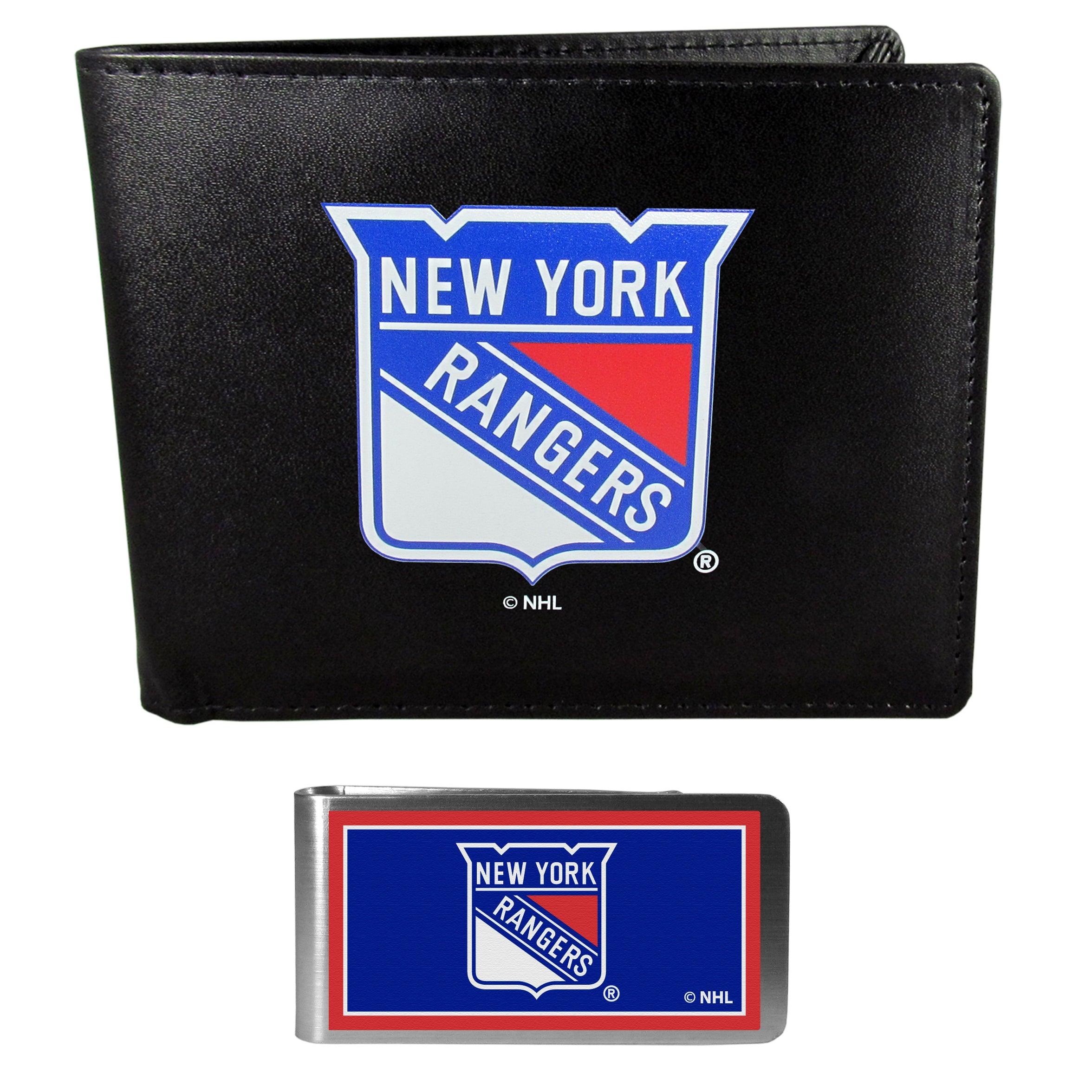 New York Rangers Bi-fold Wallet & Color Money Clip - Flyclothing LLC