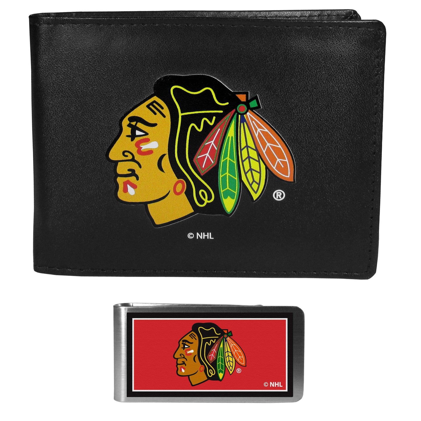 Chicago Blackhawks Bi-fold Wallet & Color Money Clip - Siskiyou Buckle - Flyclothing LLC