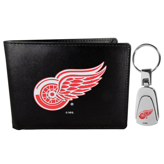 Detroit Red Wings Bi-fold Wallet & Steel Key Chain - Siskiyou Buckle