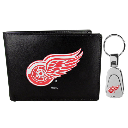 Detroit Red Wings Bi-fold Wallet & Steel Key Chain - Flyclothing LLC