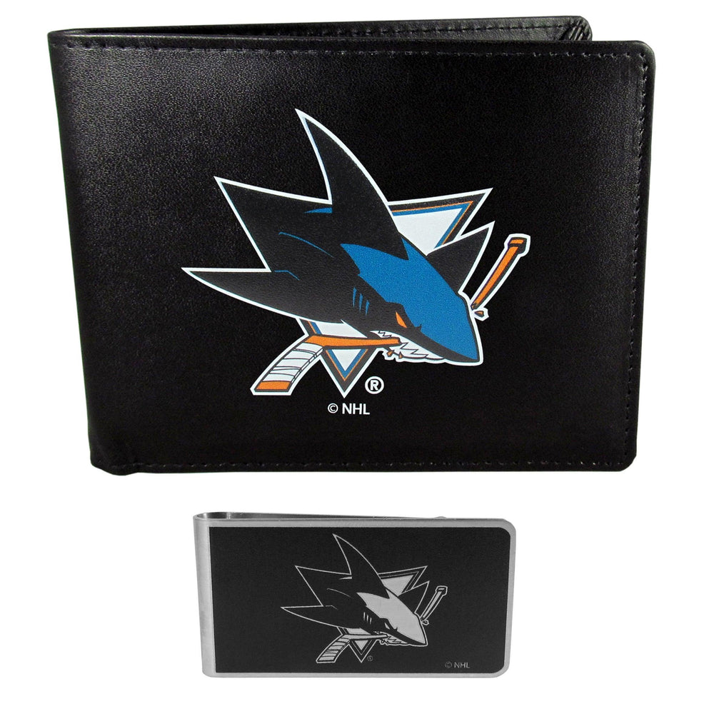 San Jose Sharks Bi-fold Wallet & Black Money Clip - Siskiyou Buckle
