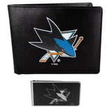 San Jose Sharks Bi-fold Wallet & Black Money Clip - Siskiyou Buckle