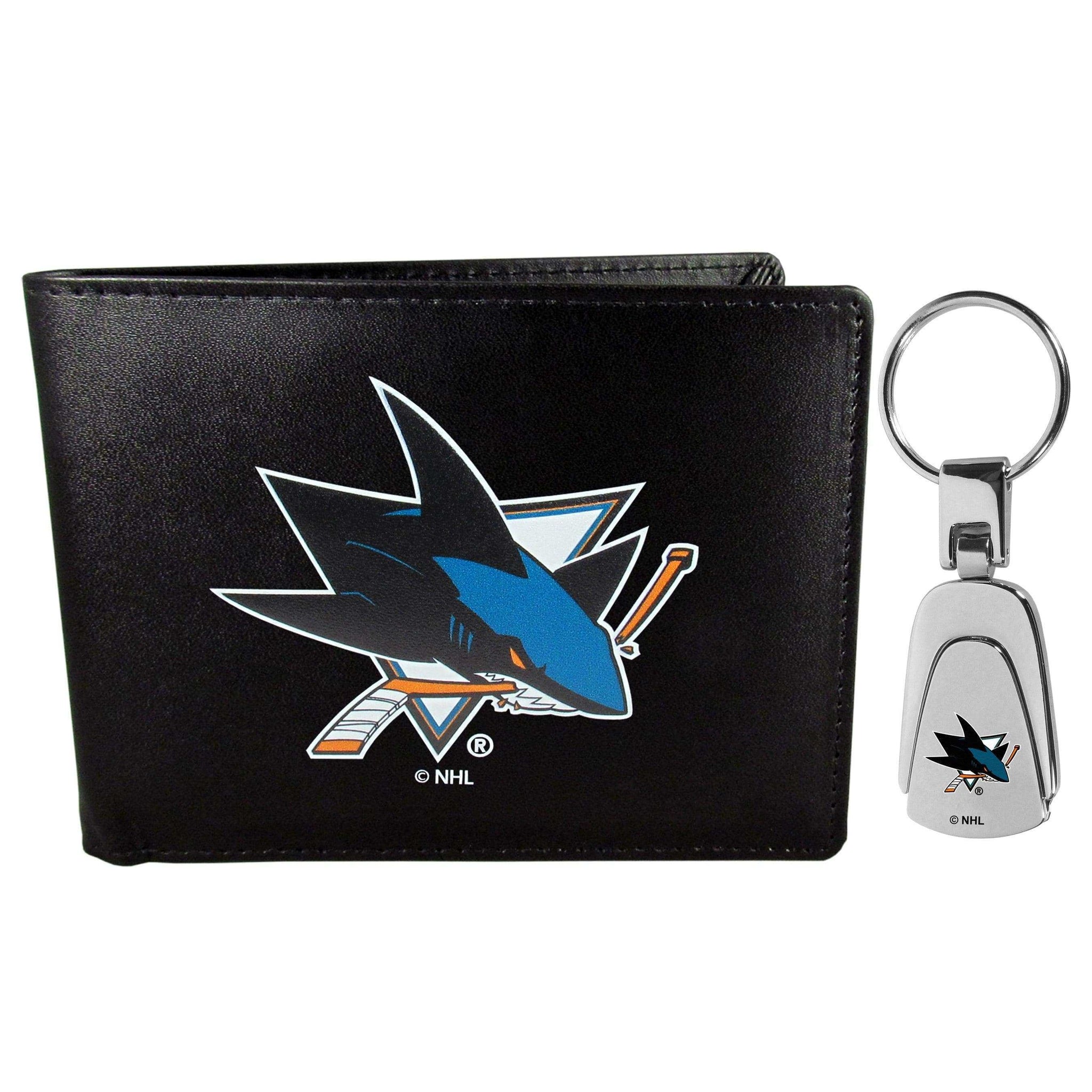 San Jose Sharks Bi-fold Wallet & Steel Key Chain - Siskiyou Buckle - Flyclothing LLC